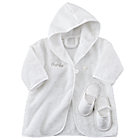 Personalized Bathrobe and Slippers (Khaki Lettering)