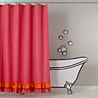Pink Ruffled Shower Curtain