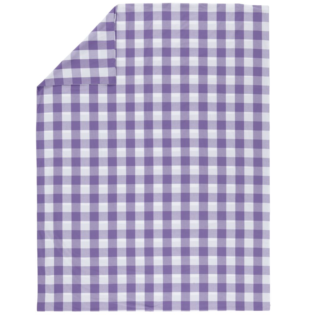 Full-Queen Lavender Gingham Duvet Cover