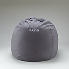 40" Grey Personalized Beanbag Chair includes Cover and InsertFree embroidered personalization!