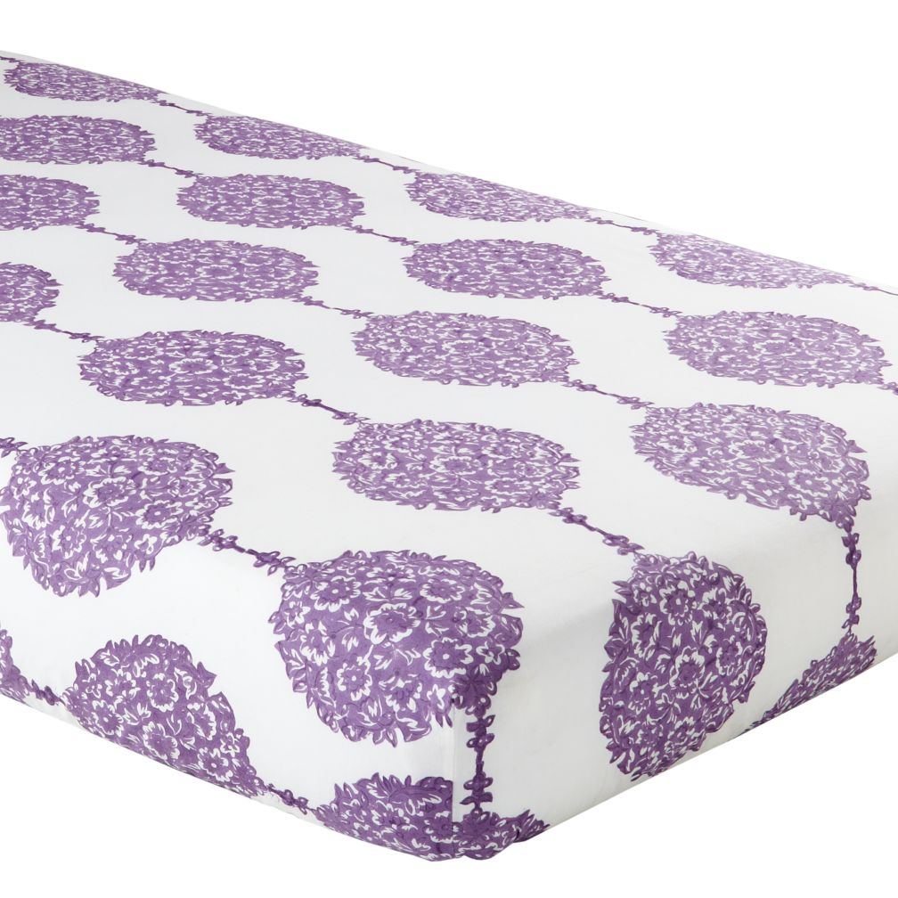 Crib Fitted Sheet (Purple Pendant Print)