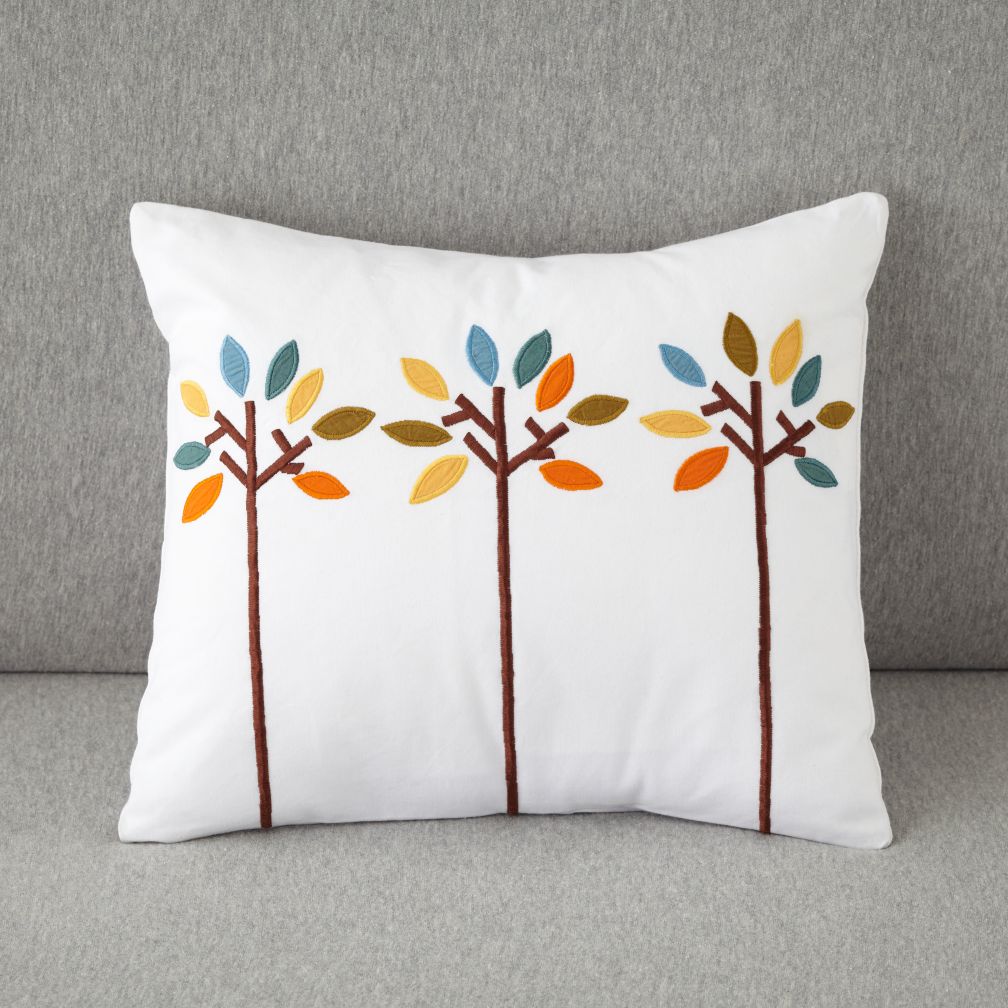 Bright Eyed Trees Throw Pillow