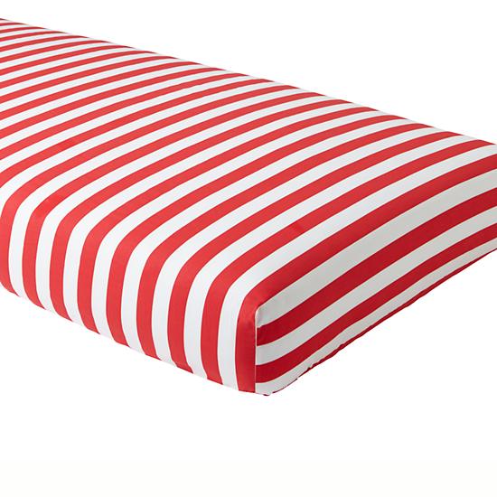 Candy Stripe Fitted Sheet (Red) The Land of Nod