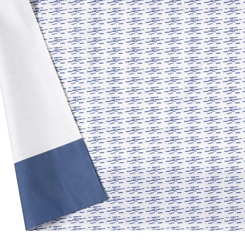 Fine Prints Crib Skirt (Blue Fish)
