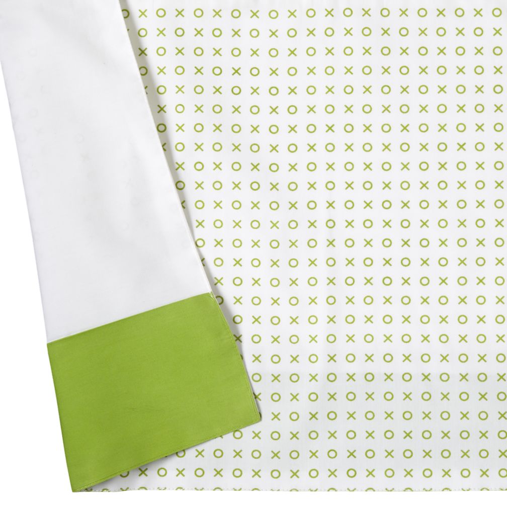 Fine Prints Reversible Crib Skirt (Green XO Print)
