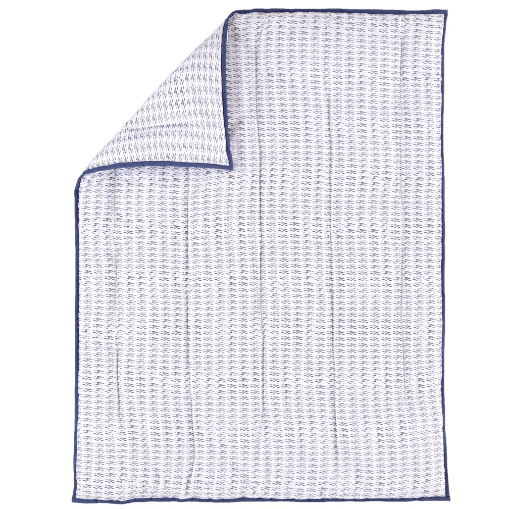 Fine Prints Crib Quilt (Blue Fish)