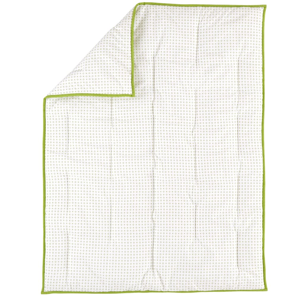 Fine Prints XO Crib Quilt (Green)