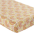 Orange Paisley Handpicked Crib Fitted Sheet