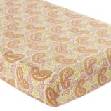 Crib Fitted Sheet (Orange Paisley)