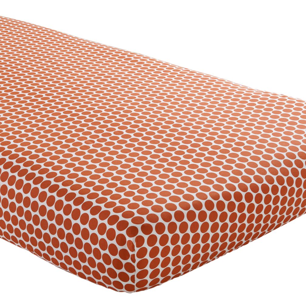 Crib Fitted Sheet (Orange Dot)