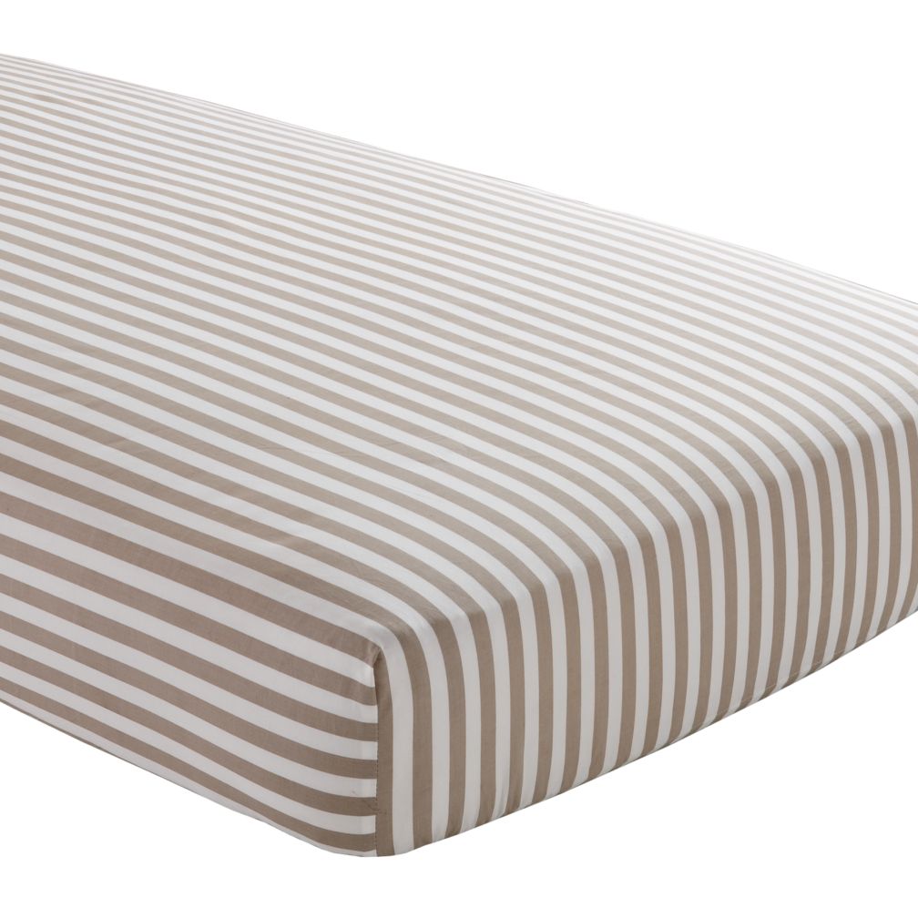Crib Fitted Sheet (Khaki Stripe)