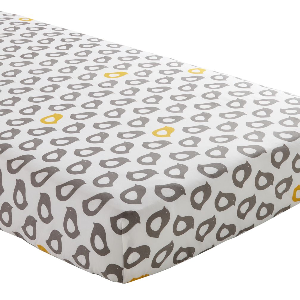 Crib Fitted Sheet (Grey Chick)