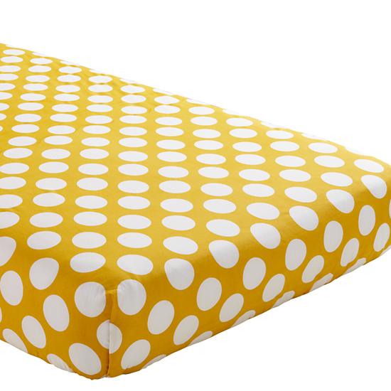 Baby Sheets: Yellow Dotted Fitted Crib Sheet | The Land of Nod