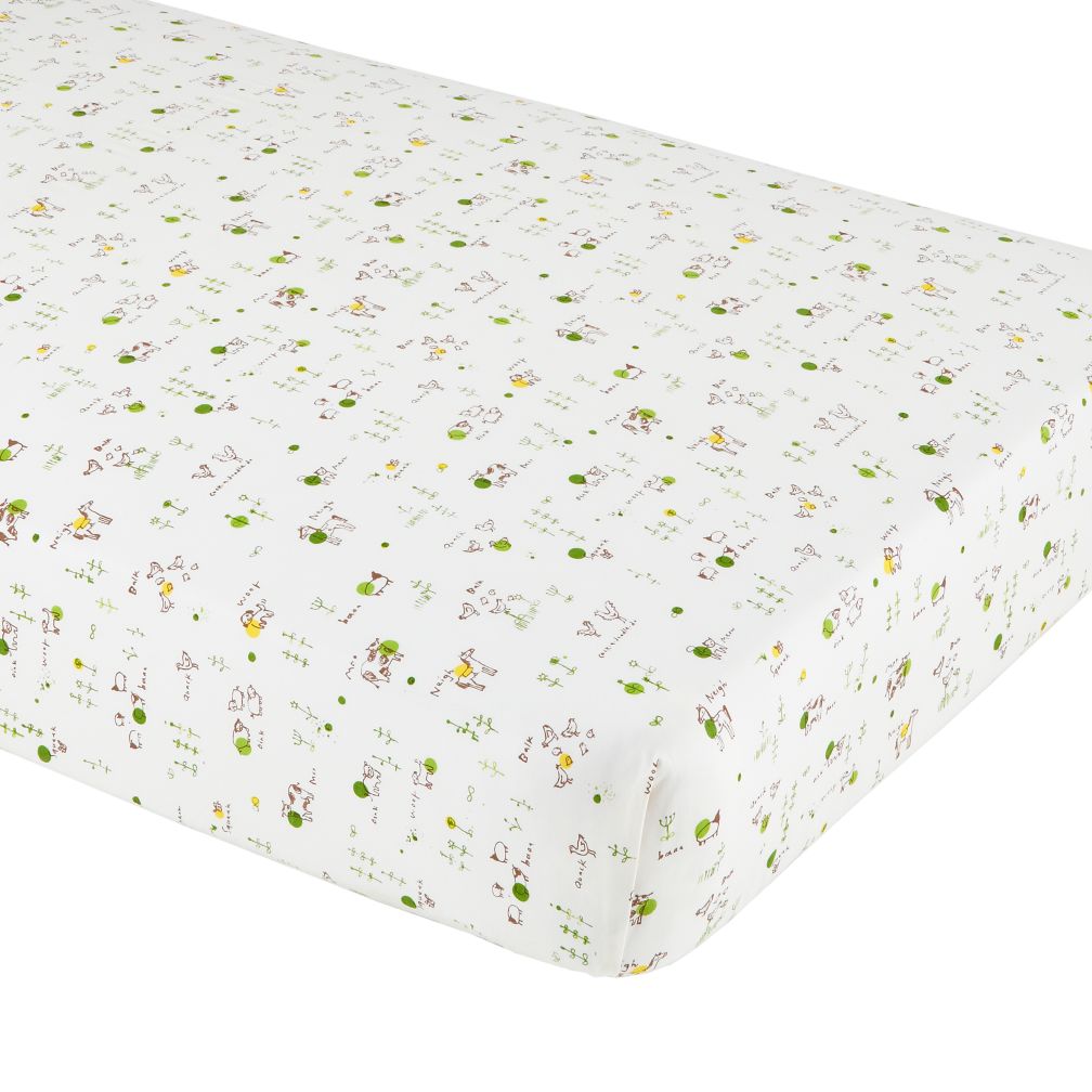 With a Moo Moo Here Crib Fitted Sheet