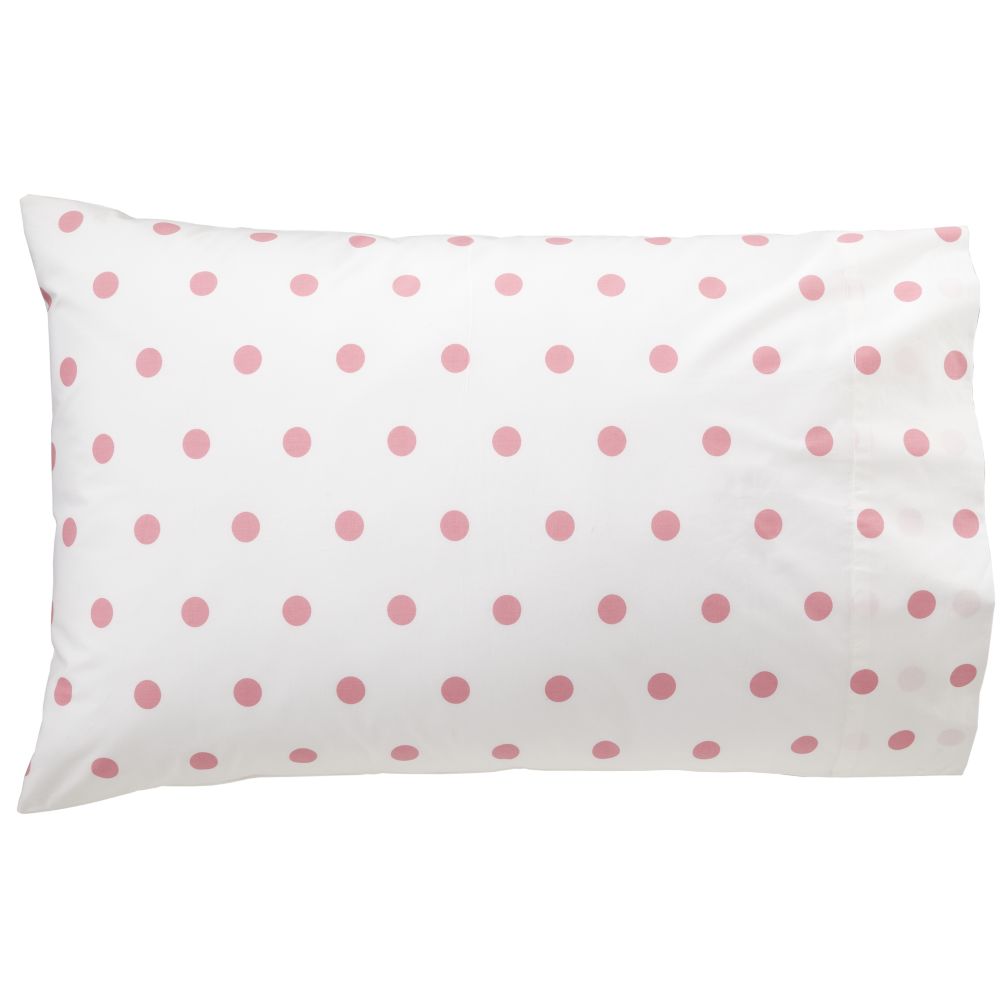 Pink Polka Dot Pillowcase
