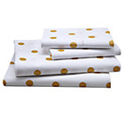 Full Gold Dot Sheet Set(includes 1 fitted sheet, 1 flat sheet and 2 cases)