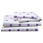 Full Purple Polka Dot Sheet Set(includes 1 fitted sheet, 1 flat sheet and 2 cases)