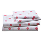 Full Pink Polka Dot Sheet Set(includes 1 fitted sheet, 1 flat sheet and 2 cases)
