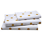 Twin Gold Dot Sheet Set(includes 1 fitted sheet, 1 flat sheet and 1 case)