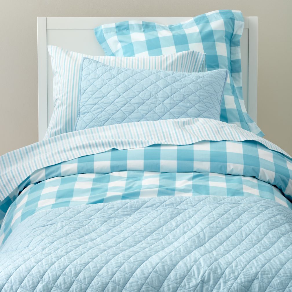 Breezy Gingham Bedding (Blue)