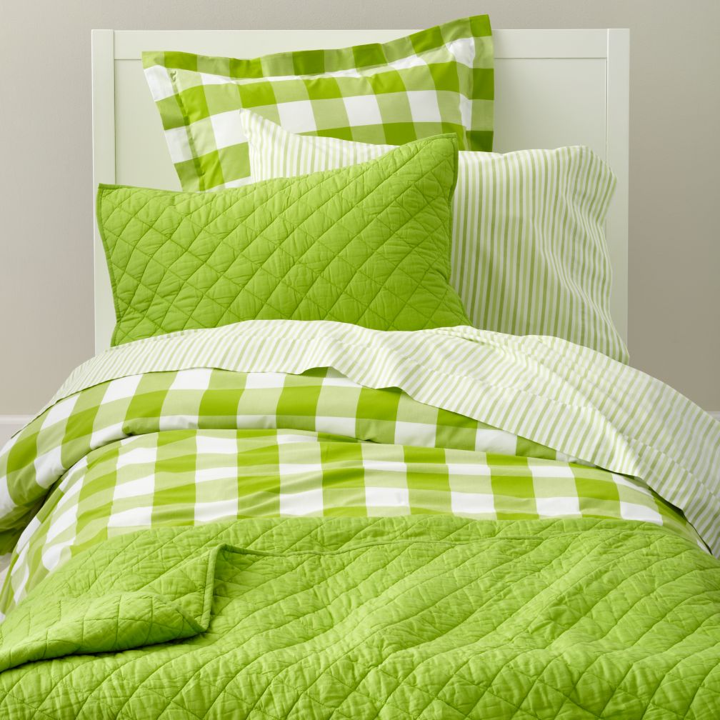 Breezy Gingham Bedding (Green)