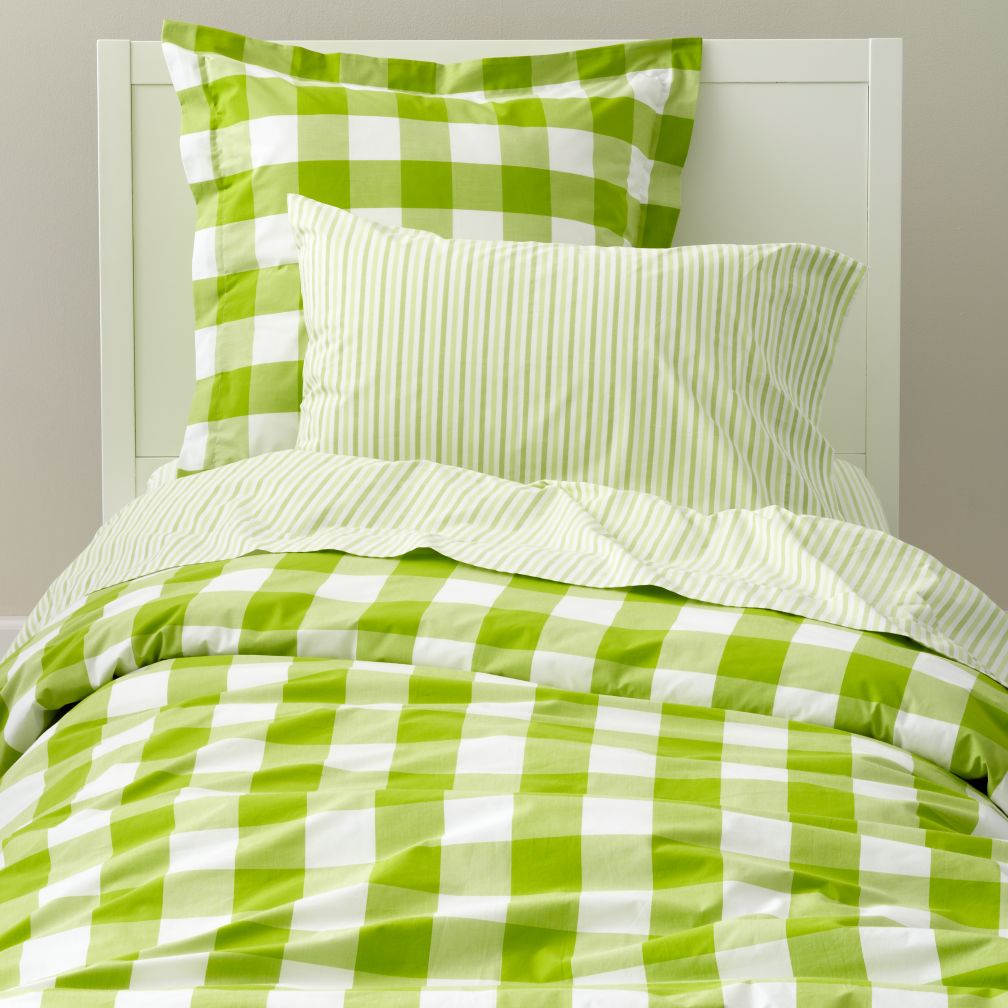 Breezy Gingham Duvet Cover (Green)