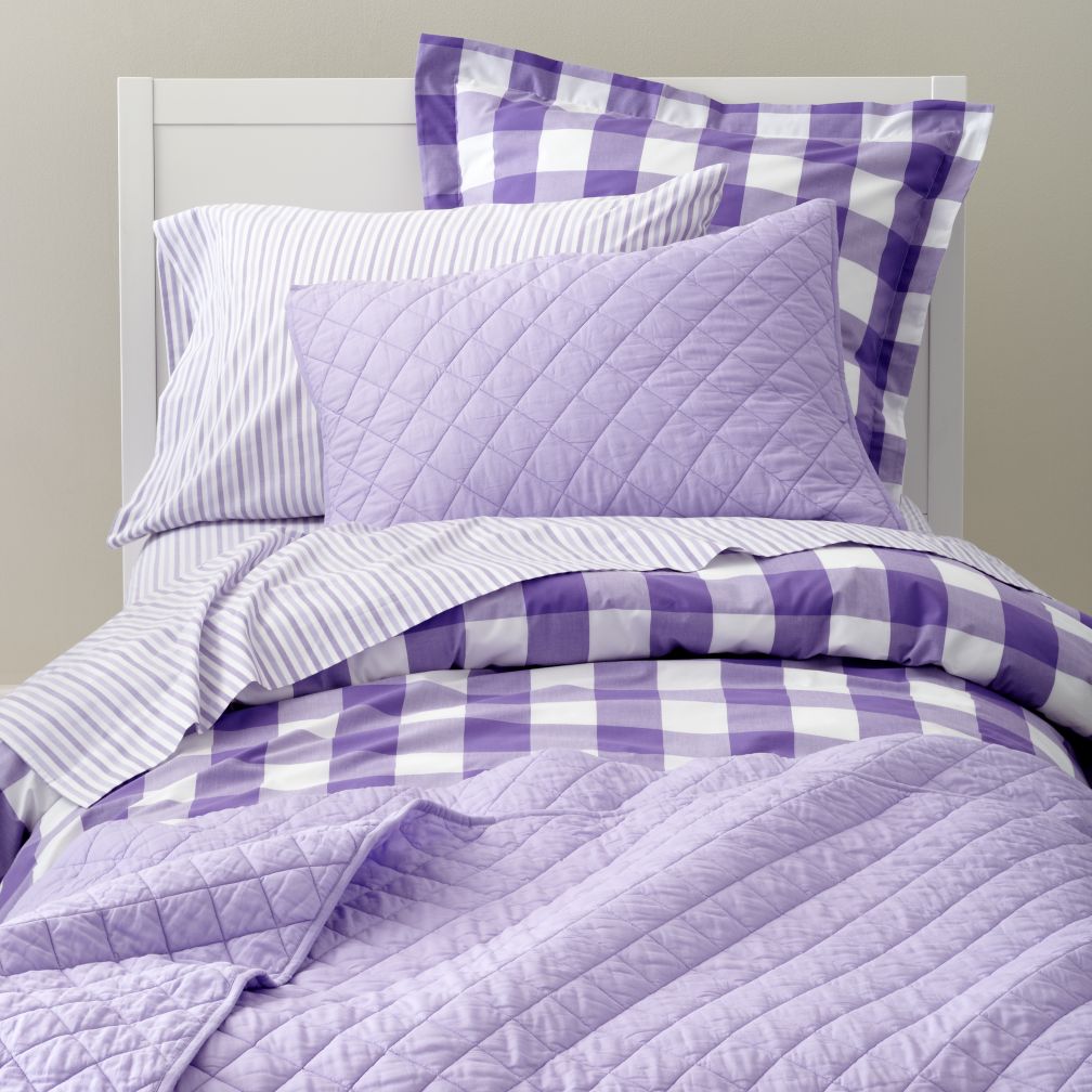 Breezy Gingham Bedding (Lavender)