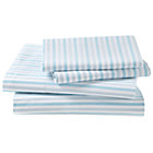 Full Blue Stripe Sheet Set(includes 1 fitted sheet, 1 flat sheet and 2 cases)
