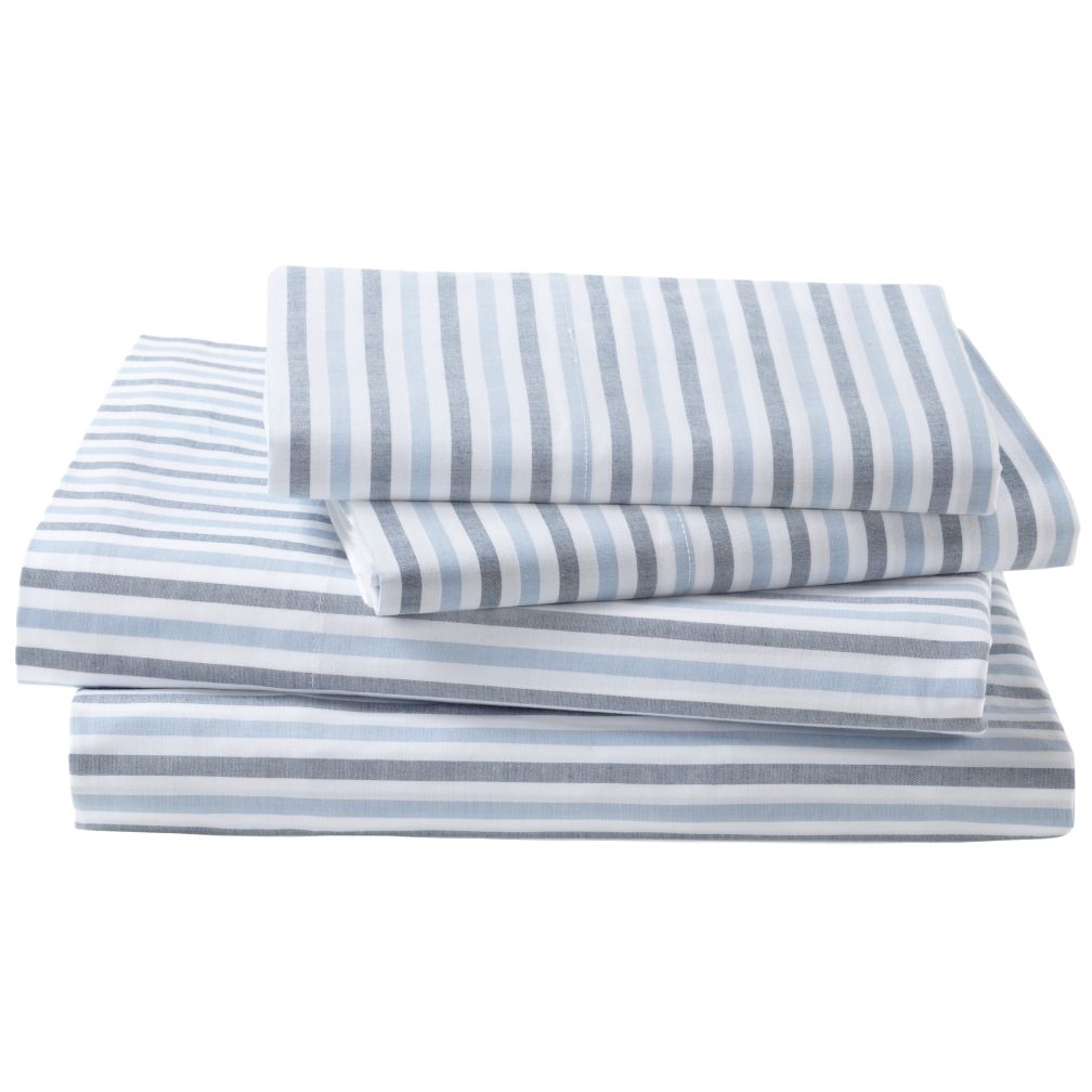 Breezy Stripe Sheet Set (Dark Blue)