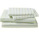 Full Green Stripe Sheet Set(includes 1 fitted sheet, 1 flat sheet and 2 cases)