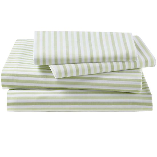 Breezy Stripe Green Sheet Set (Full) in Sheet Sets | The Land of Nod