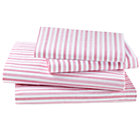Full Hot Pink Stripe Sheet Set(includes 1 fitted sheet, 1 flat sheet and 2 cases)