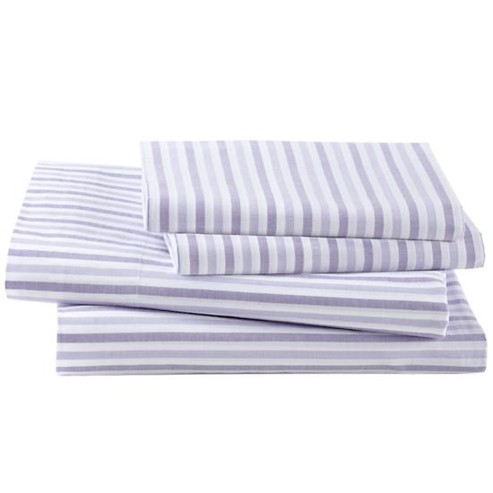 Breezy Stripe Lavender Sheet Set (Full) in Sheet Sets | The Land 