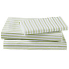 Twin Green Stripe Sheet Set(includes 1 fitted sheet, 1 flat sheet and 1 case)