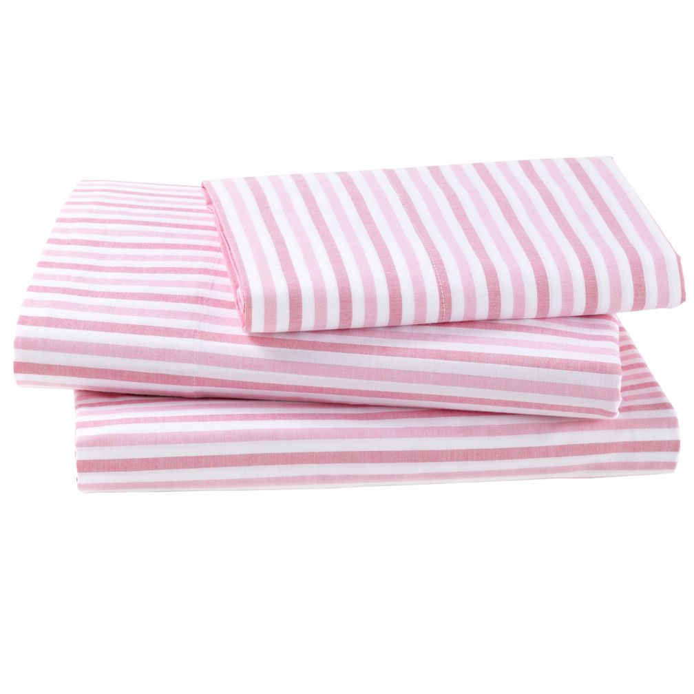 Breezy Stripe Hot Pink Sheet Set (Twin)
