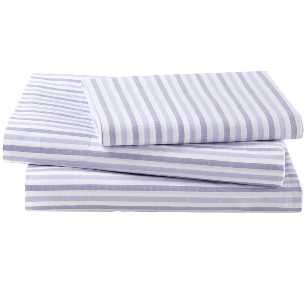 Breezy Stripe Lavender Sheet Set (Twin)