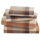 Brown Plaid Flannel Sheet Set