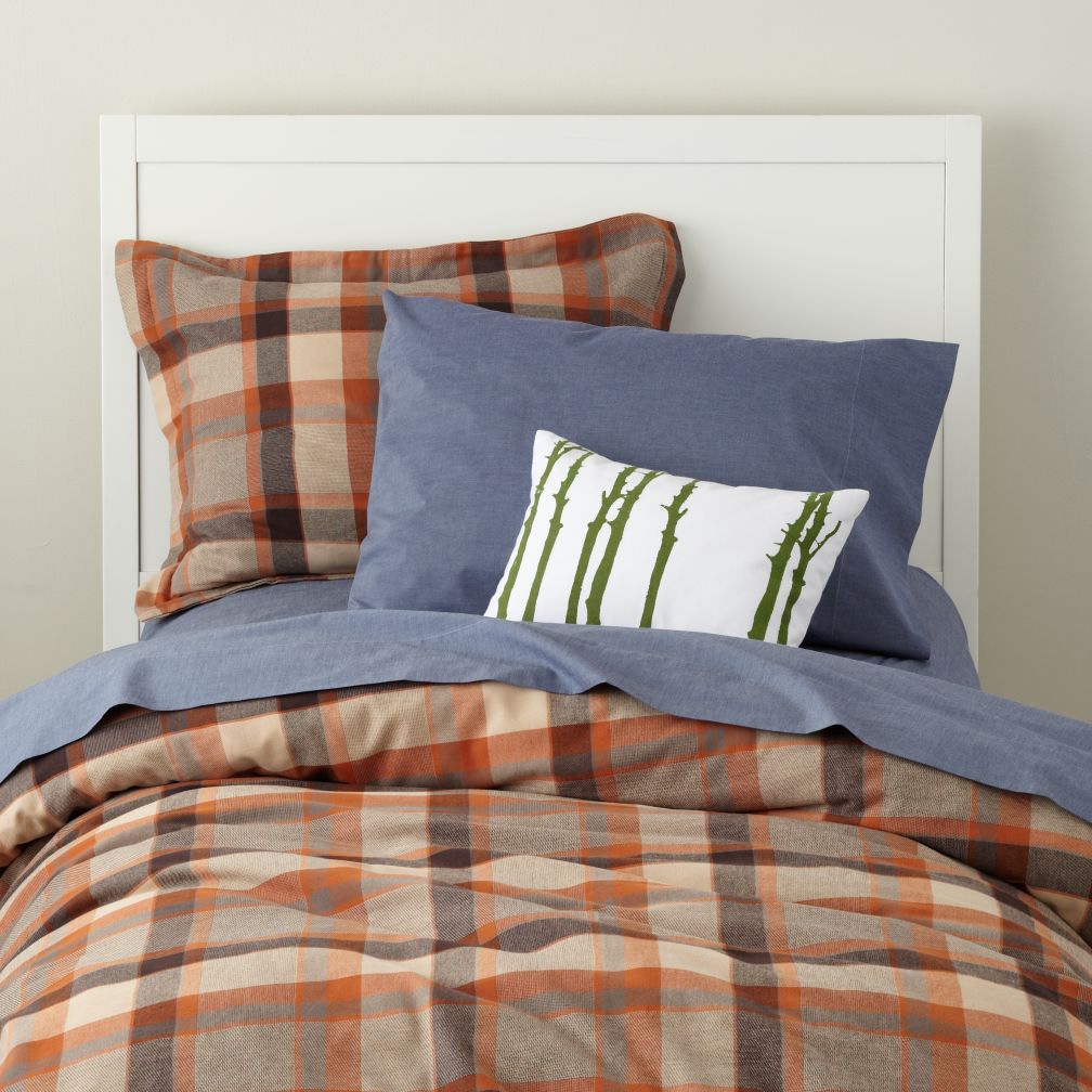 Brown Plaid Flannel Duvet Cover
