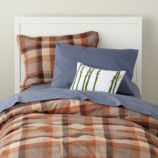 Brown Plaid Flannel Duvet Cover