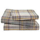 Twin Grey Plaid Flannel Sheet Set(includes 1 fitted sheet, 1 flat sheet and 1 case)