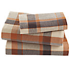 Twin Brown Plaid Flannel Sheet Set(includes 1 fitted sheet, 1 flat sheet and 1 case)