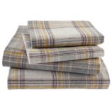 Grey Plaid Flannel Sheet Set