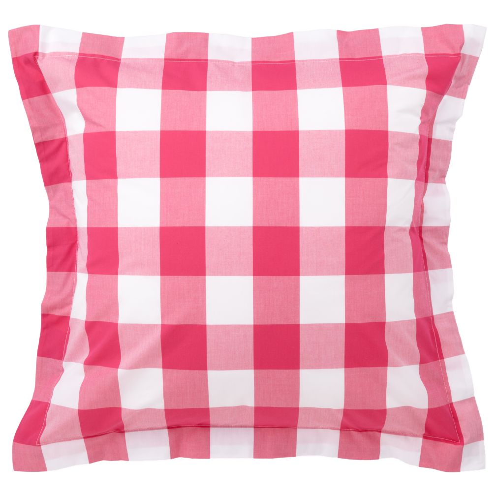 Breezy Gingham Euro Sham (Hot Pink)