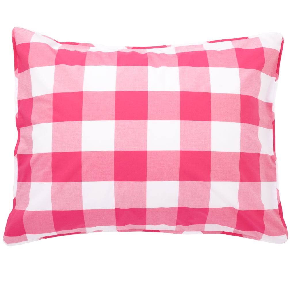 Breezy Gingham Sham (Hot Pink)