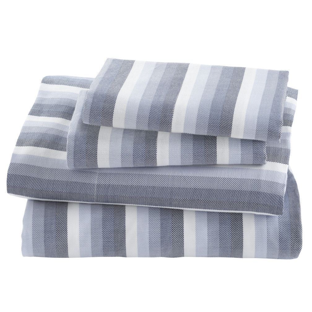 Blue Herringbone Sheet Set