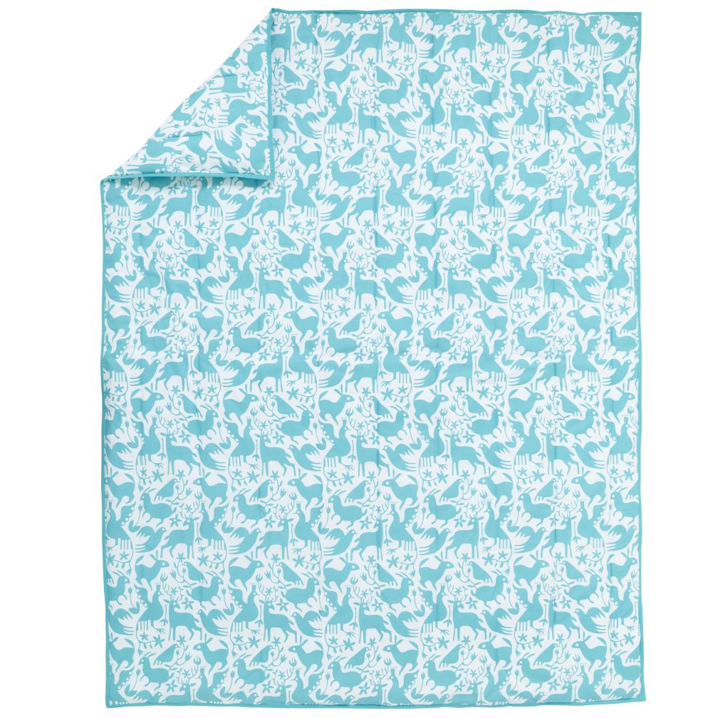 Animales Gráficos Teal Comforter (Full-Queen)