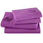 Queen Pinch and Pleat Purple Sheet Set(includes 1 fitted sheet, 1 flat sheet and 2 cases)
