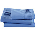 Twin Pinch and Pleat Blue Sheet Set(includes 1 fitted sheet, 1 flat sheet and 1 case)