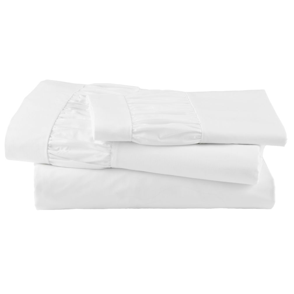 Thrilled to be Frilled White Sheet Set (Twin)