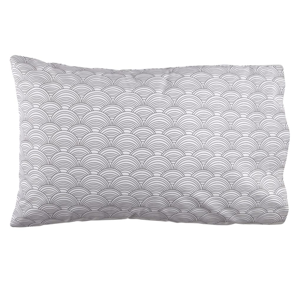 Scalloped Grey Pillowcase